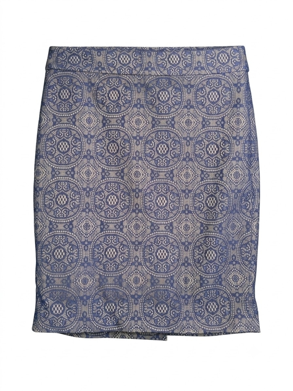 The Limited Blue Medallion A-Line Skirt